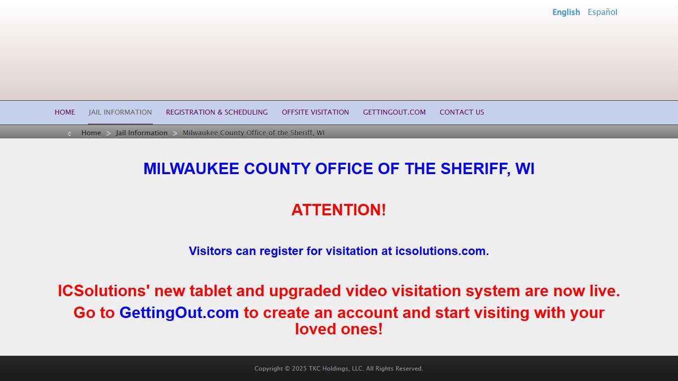 Milwaukee County Office of the Sheriff, WI - The Visitor by ICSolutions